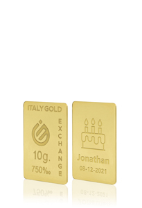 Lingotto Oro regalo per Compleanno 18 Kt da 10 gr. - Idea Regalo Eventi Celebrativi - IGE Gold